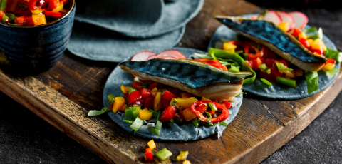 Blue Corn Tacos with Mackerel Salsa